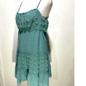 Emerald Sundae dress sheer broomstick skirt summer casual women M